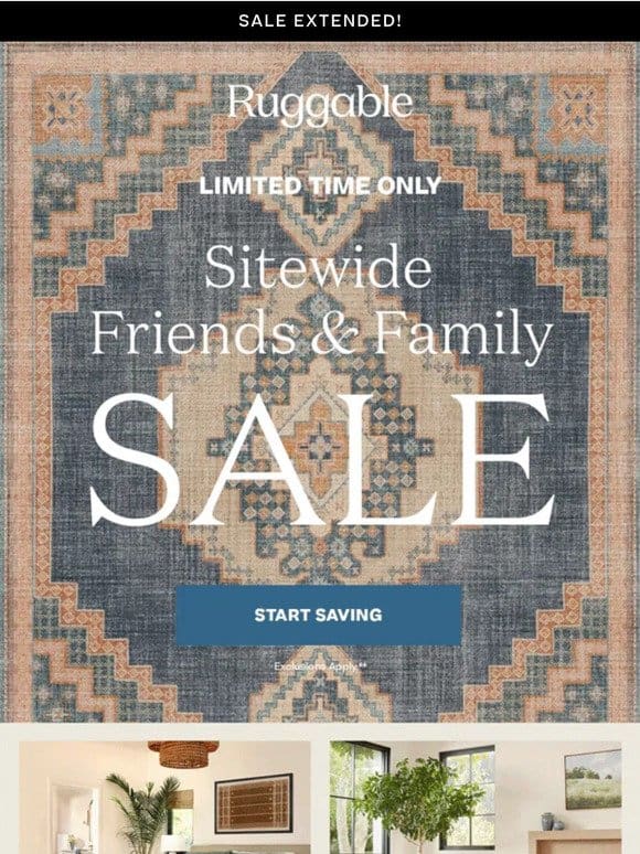 Sitewide Sale Extended: NEW Rugs Added