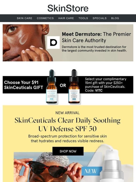 SkinCeuticals’ NEW SPF at Dermstore: Soothes skin with NO white cast