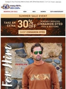 Spice Up The Savings – Cinnamon Dyed Now On Sale!