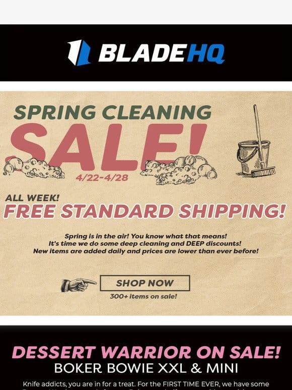 Spring Cleaning Sale begins! FREE standard shipping all week!
