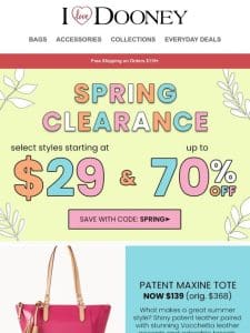 Spring Clearance From Just $29.