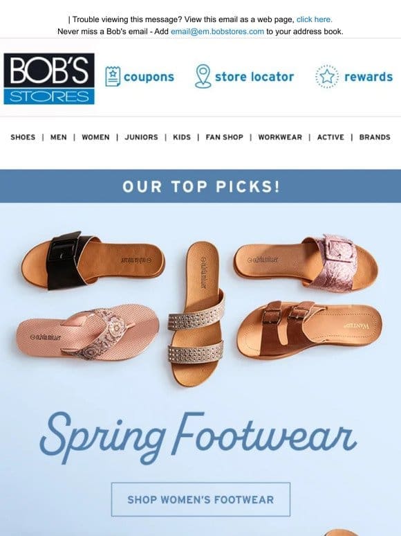 Spring Footwear， Our Top Picks!