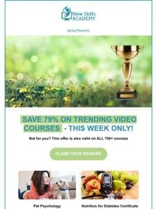 Spring Rewards: Save 79% on trending video courses!