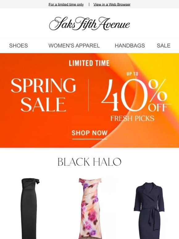 Spring Sale alert: Shop up to 40% off Black Halo， Chiara Boni La Petite Robe， Rene Ruiz Collection & more fresh picks