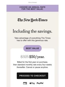 Spring savings have arrived: $50/year.