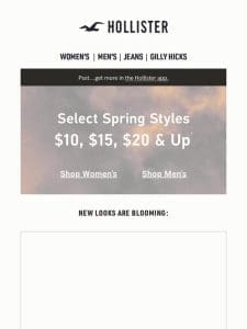 ? Spring styles $10， $15， $20 & up! ?