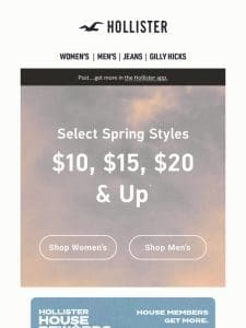 Spring styles starting at $10