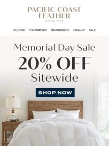 Start Celebrating Memorial Day With 20% OFF Sitewide!