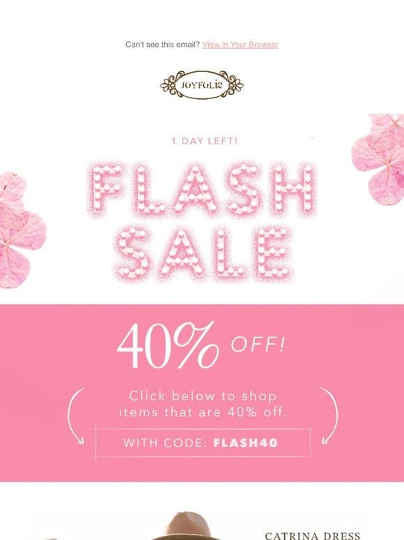Starts NOW 40% Off Flash Sale?