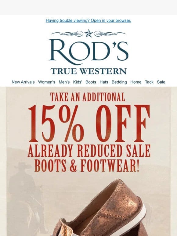 Starts Now! 15% OFF on Sale Boots & Footwear!