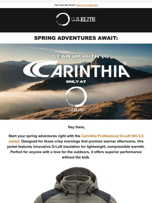 Stay Agile This Spring with Carinthia Professional Jackets