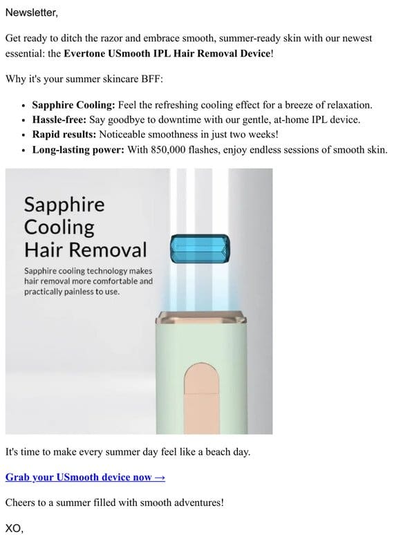 ?? Stay Cool， Get Smooth: USmooth IPL with Sapphire
