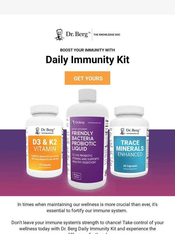 Stay well with Dr. Berg Daily Immunity Kit