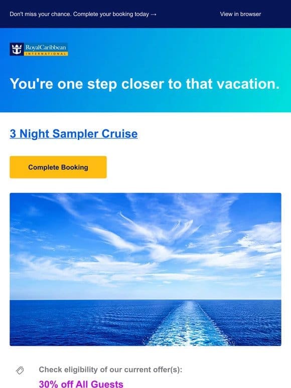 Still thinking about that 3 Night Sampler Cruise?