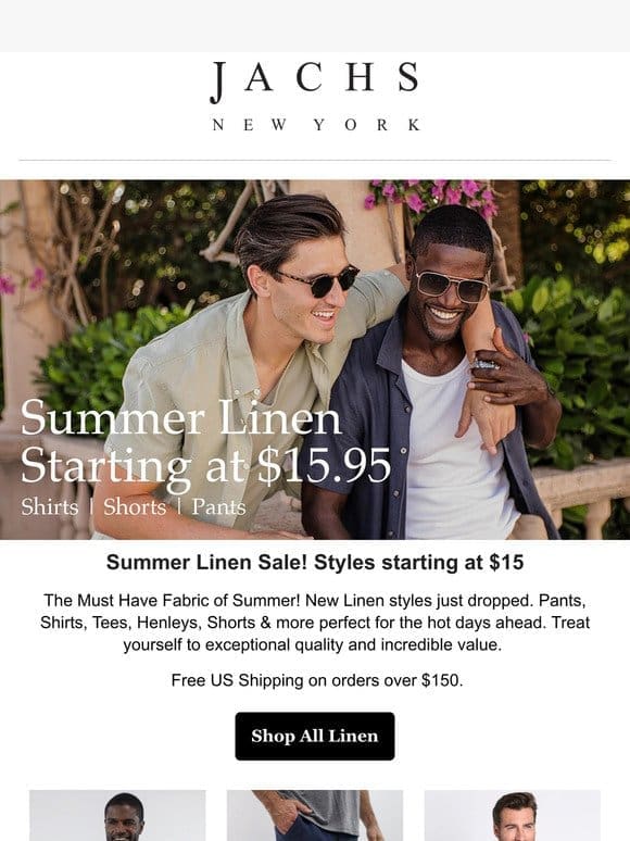 Summer Linen Sale! Styles from $15