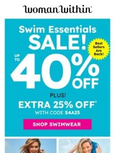 Sun， Swim， Save: Extra 25% Off Swim with Code S4A25!
