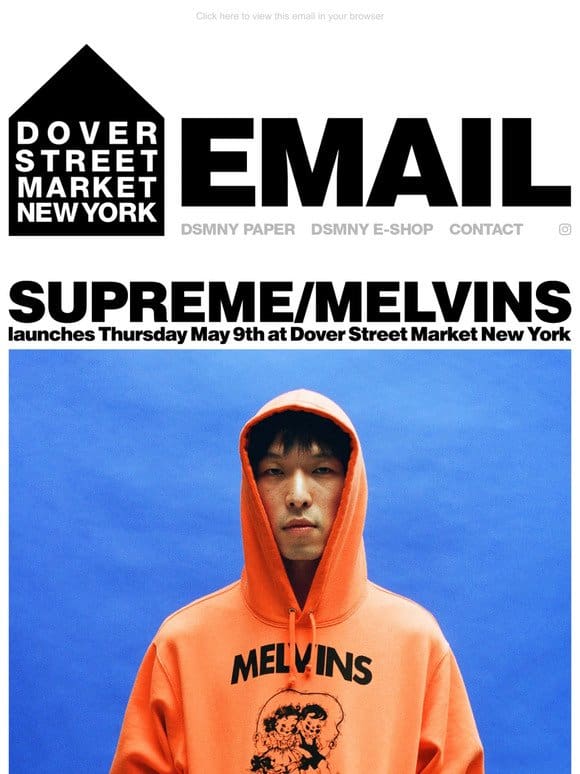 Supreme / Melvins launches Thursday May 9th at Dover Street Market New York