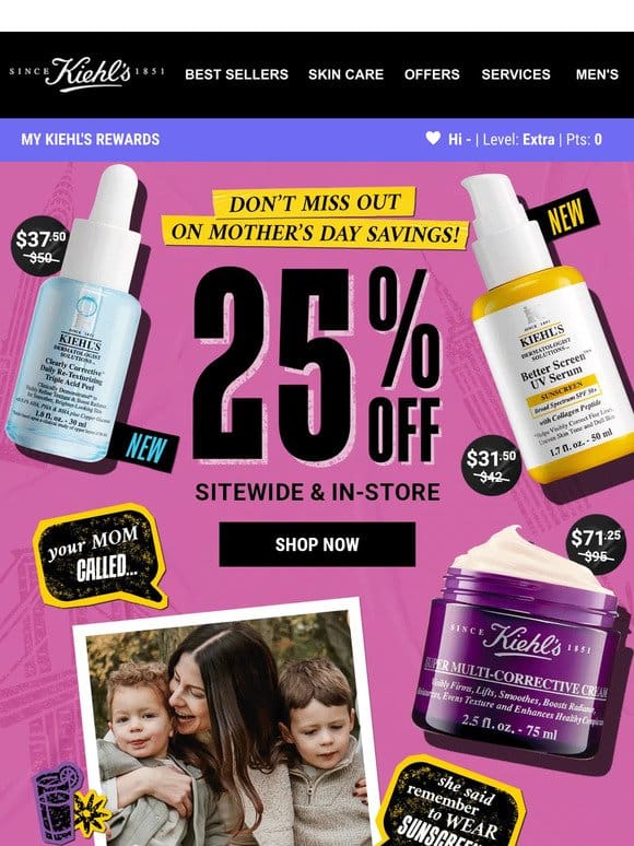 Surprise 25% Off Sitewide EXTENDED! You Have One Last Chance for Ground Shipping Before Mother’s Day