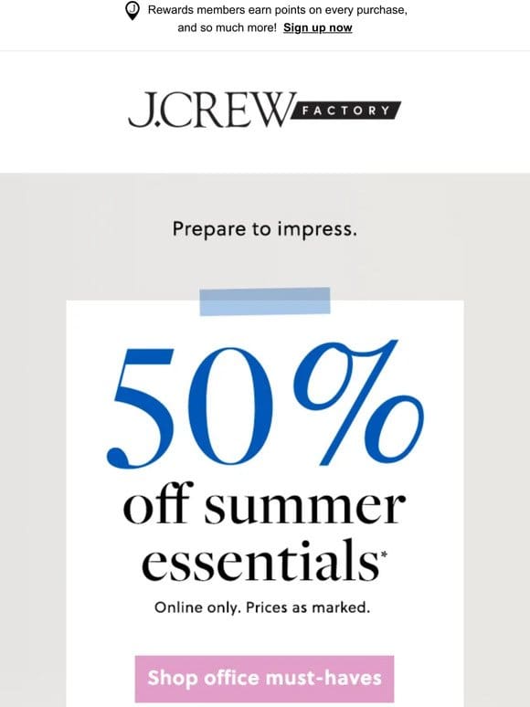 TODAY ONLY: 50% off (yes， half off!!) summer essentials to get you through your 9-to-5