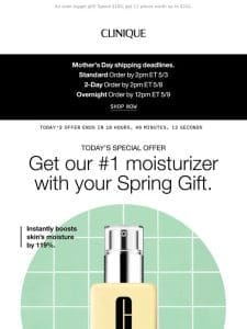 TODAY ONLY! Get our #1 moisturizer with your Spring Gift.