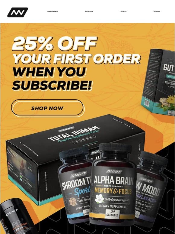 Take 25% Off Any Supplement On The Site