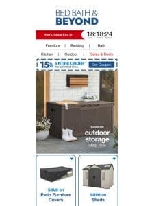 Take up to 15% off* Outdoor Organization