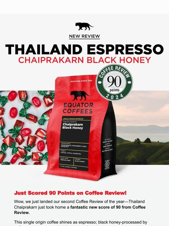 Thailand Espresso Scores a 90 on Coffee Review!
