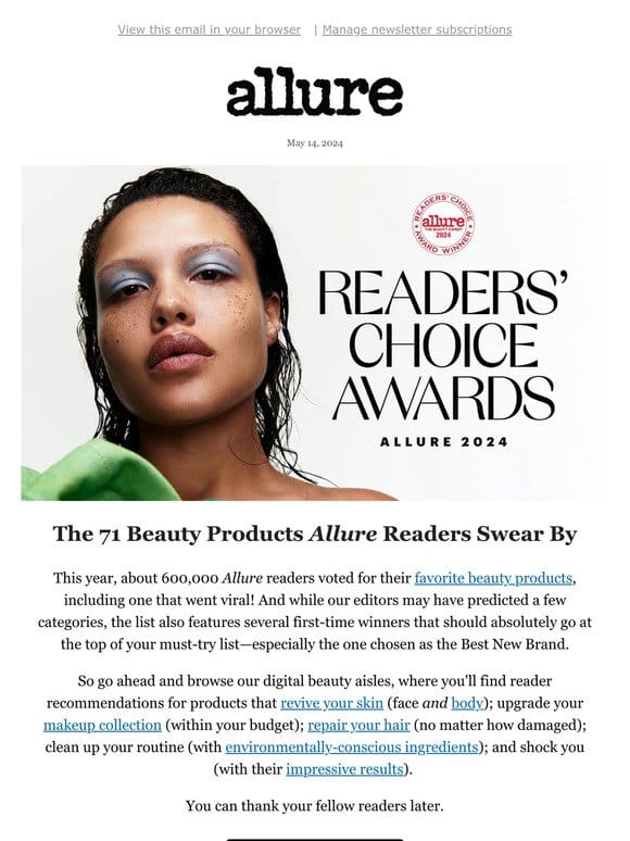 The 71 Beauty Products Allure Readers Swear By， According to the Readers’ Choice Survey