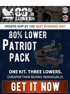 [The 80% Lower Patriot Pack] ～ SAVE