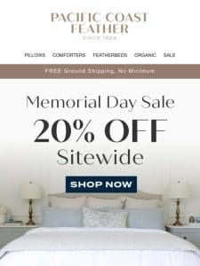 The Entire Site is 20% OFF For Memorial Day!