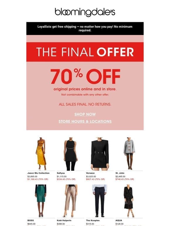 The Final Offer: 70% off!