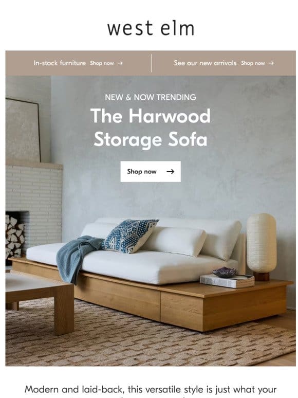 The Harwood Storage Sofa is designed for versatility