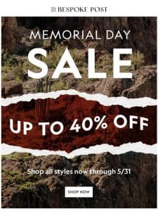 The Memorial Day Sale: Up to 40% Off Small Brands