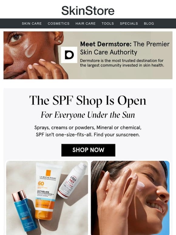 The SPF Shop at Dermstore is open☀️