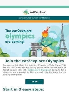 The eat2explore Olympics are coming!