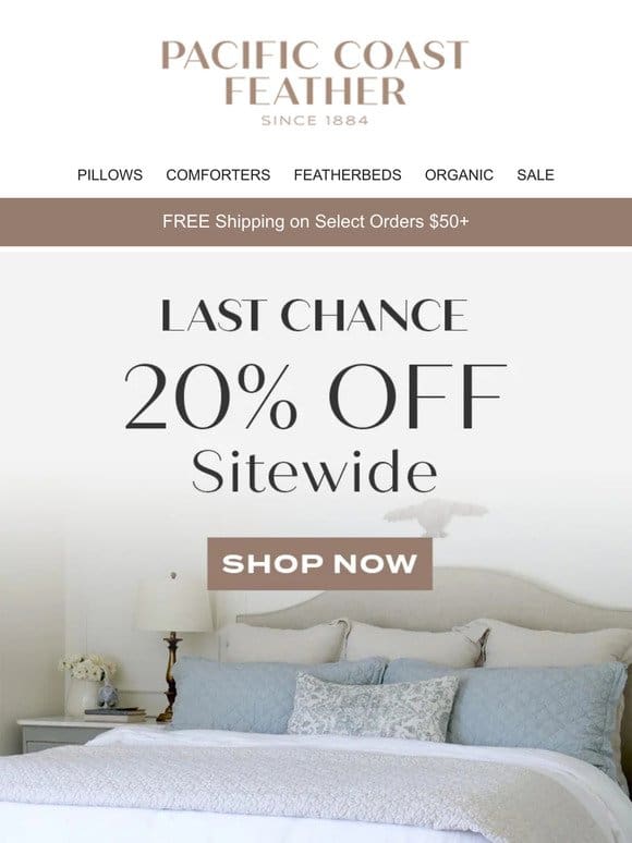 This is it! 20% OFF Sitewide Ends Tonight
