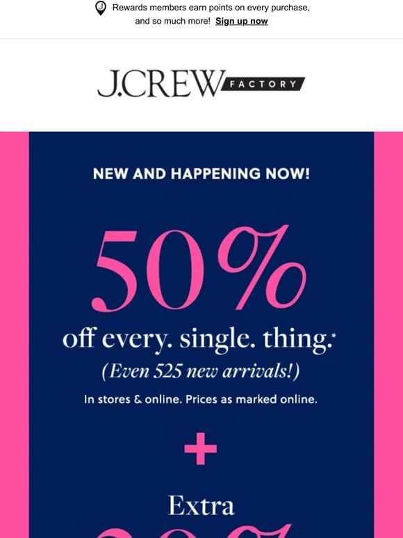 This is really heating up: 50% OFF everything + EXTRA 20% OFF with code SAVINGS