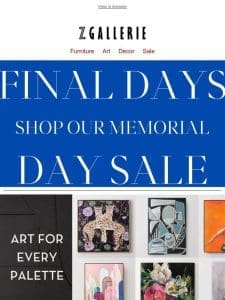 Time’s Running Out: Final Days for Memorial Day Savings Just For You
