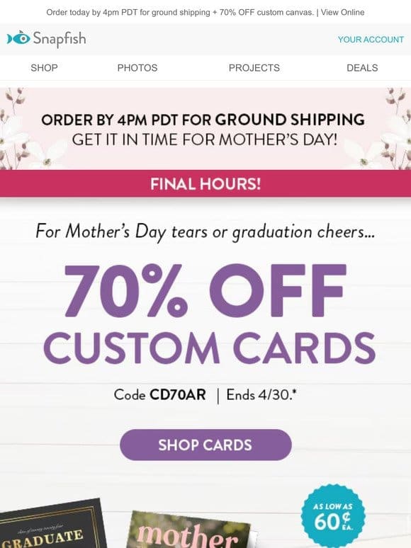 Time’s running out for Mother’s Day delivery， —!