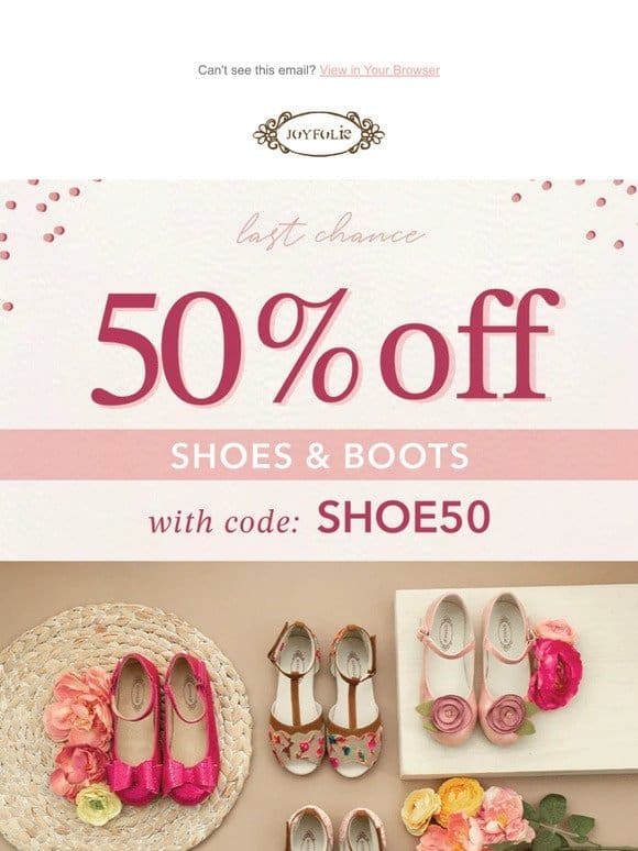 Today Only: 50% OFF ALL SHOES ?