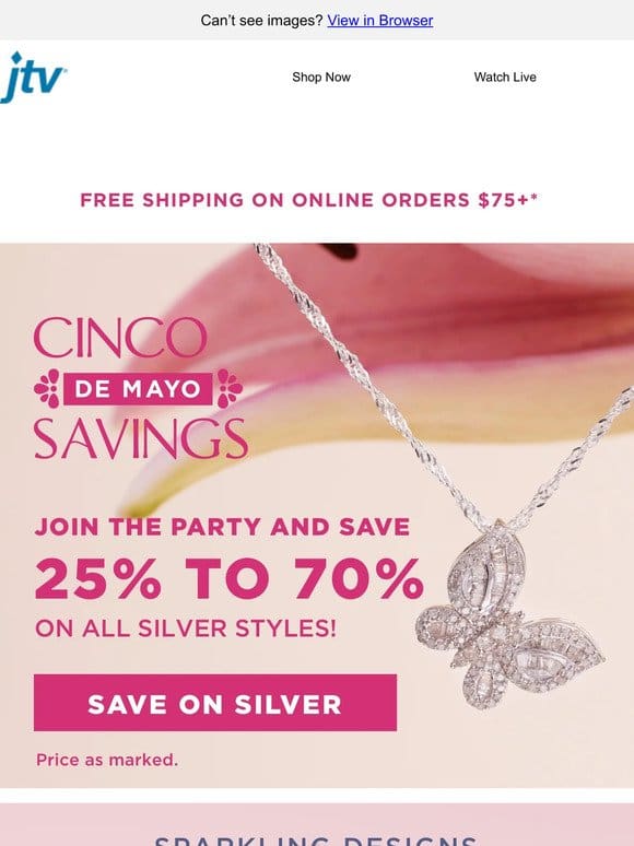 Today’s hot deal   25% off silver jewelry!