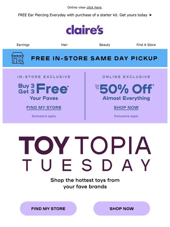 Toytopia Tuesday is back in-store & online!