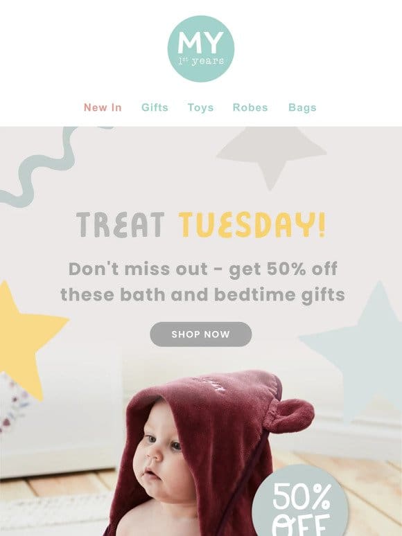 Treat Tuesday: 50% off for better bedtimes!