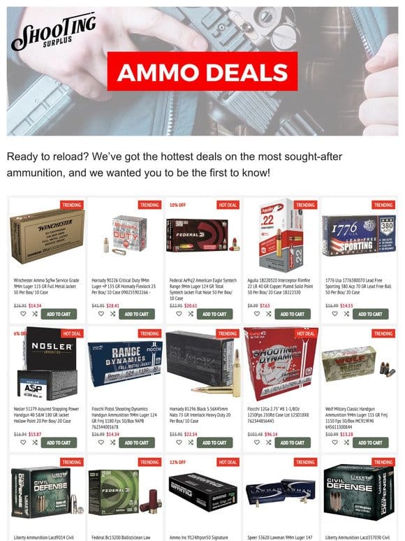 Trending Ammo Alert: Stock Up on 9mm， 22LR， 5.56， and 300BLK!