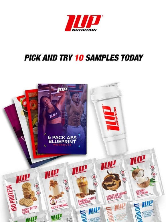 Try 10 Samples Get a Free Shaker with Powder Storage