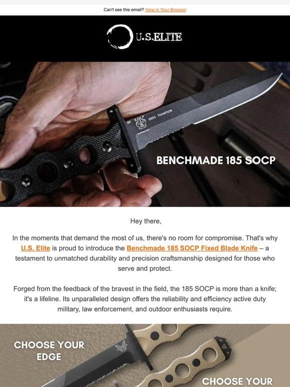 Unleash the Elite Warrior Within: Meet the Benchmade 185 SOCP