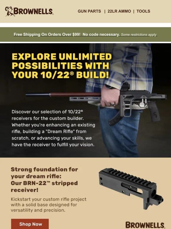 Unlock Your Build Potential: Explore Our 10/22 Receivers Collection Today!