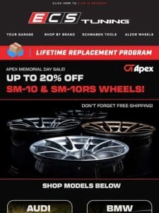 Up To 20% off Apex Wheels for Memorial Day!