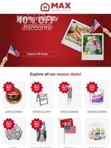 Up to 40% OFF Memorial Day Savings