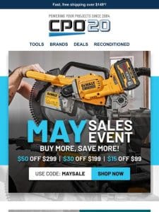 Up to $50 Off Top Brands! May Sales Event Starts Today